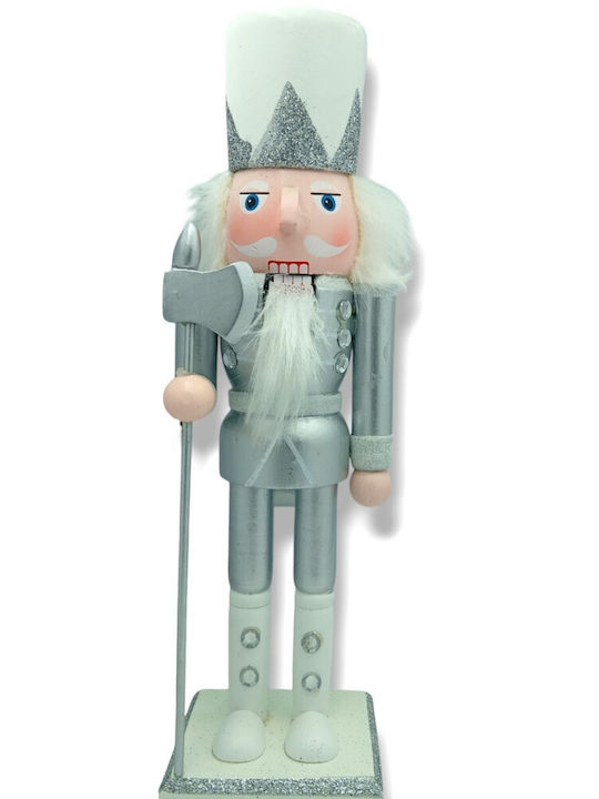 Dekorativ Weihnachts-Nussknacker Silber aus Hölzernes Höhe 26cm.