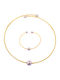 Margaritari Set with Necklace & Bracelet Gold Plated with Pearls
