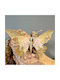 Hängendes Schmetterling Ornament Gold mit Glitzer
