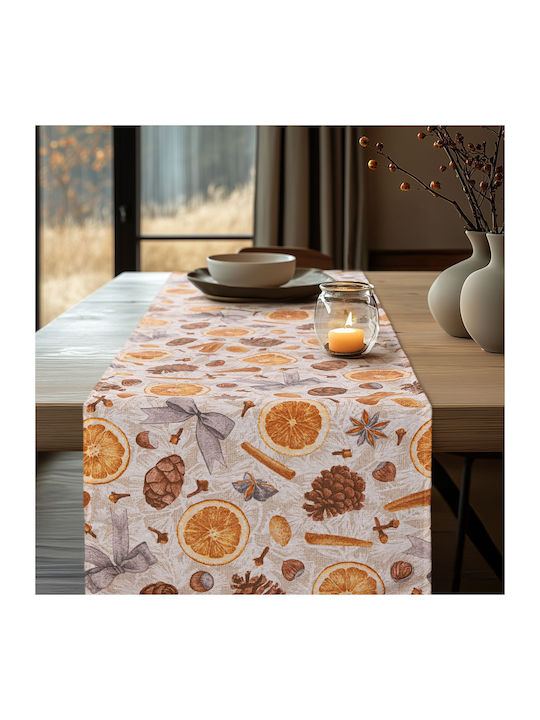 Beauty Home Kanela Christmas Tablecloth Fabric Runner Orange 250x250cm