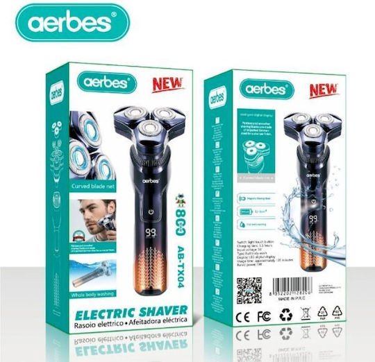 Aerbes 81012HGH00BK Rotating Electric Shaver Face Rechargeable / Corded