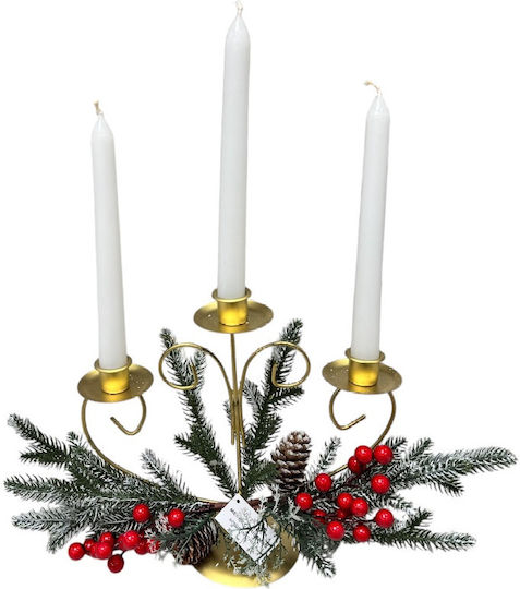 Crăciun Suport pentru lumânare Auriu Decorativ 21.5cm.