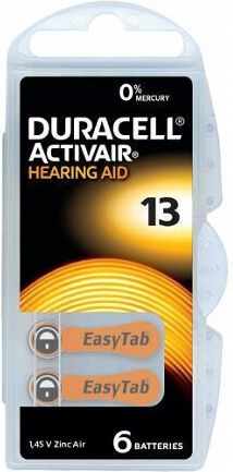 Duracell Μπαταρίες Ακουστικών Βαρηκοΐας 13 1.45V 6τμχ