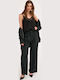 Women's Blouse with Straps Black