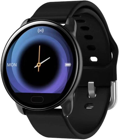 Idealstore Smart Fit 90 Smartwatch Silicone Strap Spo2 Oximeter Function Sedentary Alert Function Heart Rate Monitoring Call Sms App Notifications Ip67 Water Resistant 1.3 Inch Full Touch Screen Black