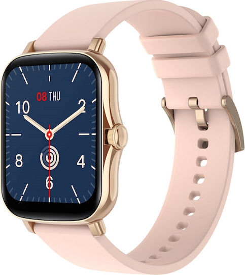 Smartwatch Y20 Squarestyle Idealstore Waterproof Hd Screen 1.7 Inch Compatible Android Ios Bluetooth Notifications Sports Pedometer Heart Rate Monitor Gold