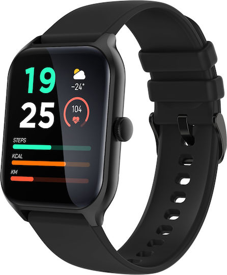 Prince Collection Smartwatch Idealstore 1,96 Zoll Touchscreen Bluetooth-Anruf Nachrichtenbenachrichtigungen Herzfrequenz Schlafüberwachung Multisport Eingebauter Lautsprecher Mikrofon IP67 Alarm Android-iOS Lange Akkulaufzeit Schwarze Edition