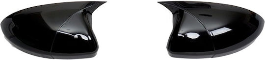 Set 2 Capace Oglindă Stil Batman Volkswagen Golf IV 1998-2003 Culoare Negru Pian Negru Lucios Instalare Ușoară Rezistent la UV Material Premium
