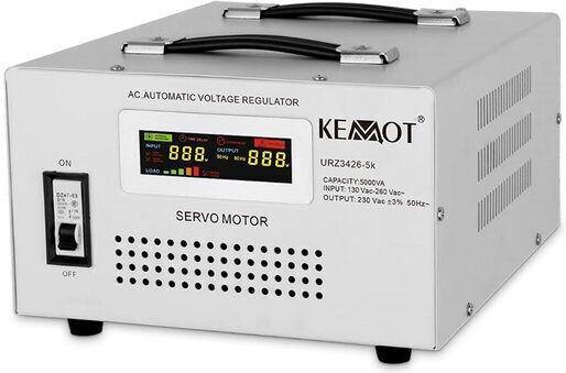 Stabilizator de Tensiune cu Servomotor 5000 Va 3500 W 130 260 V Ac Monofazat 302 X 260 X 146 Mm