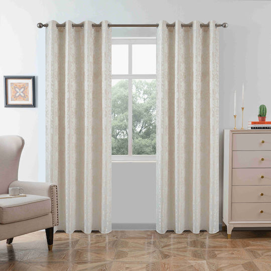 My Home Luxury Curtain with Ecru Grommets 140x260cm