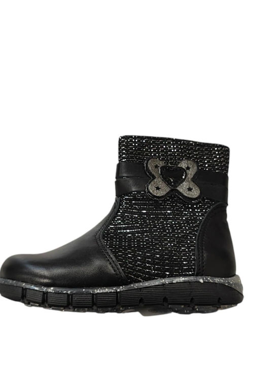 Aby Anatomical Leather Kids Boots Black