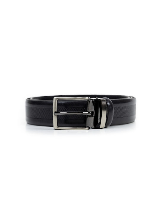 Venturi Men's Leather Belt Black