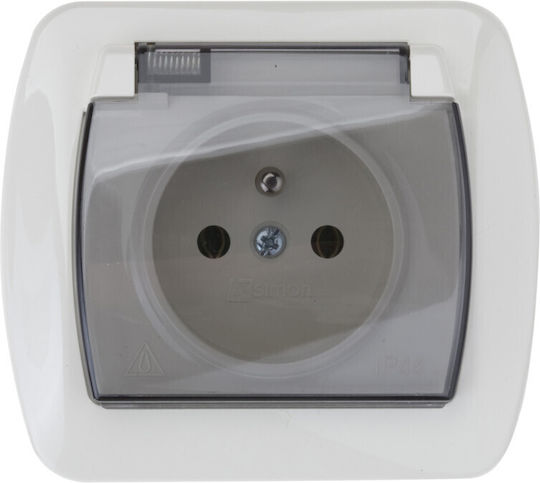 Kontakt-simon Single Plug Socket Flap Ip44 Beige Agz1be/12a