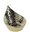 Countryfield Keramik-Tropfenform-Kerzenhalter Gold 11x9cm