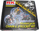 Set Pinion-Lanț Honda Astrea Grand Dream Rk-h Ranfortat Auriu