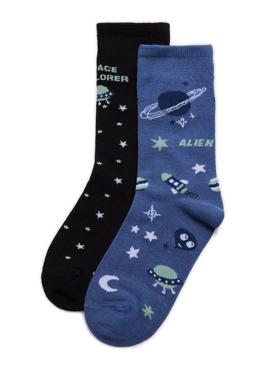 Ysabel Mora Kids' Socks Black-Blue 2 Pairs