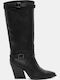 Women's Boots Cowboy with High Heel Black