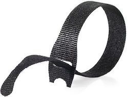 Velcro Pack of 25pcs Black Velcro Cable Ties 200x20mm