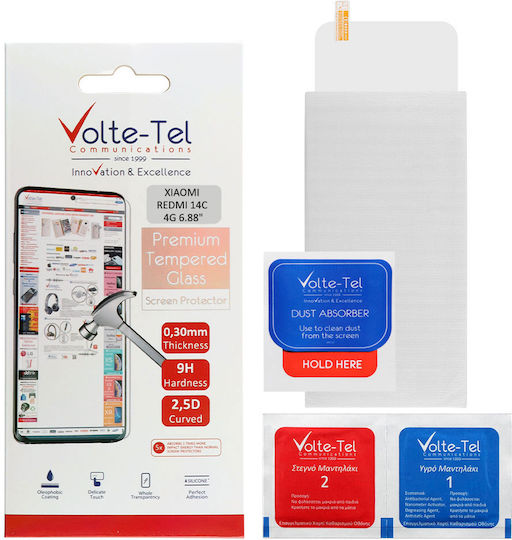 Volte-Tel 2.5D 0.3mm Full Glue Tempered Glass (Redmi 14C / Poco C75)
