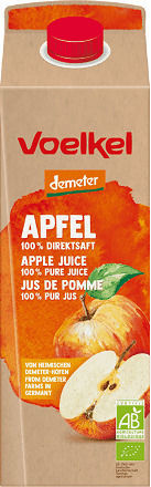 Natürlicher Apfelsaft ohne Zucker Ecopack 1 Liter Voelkel Bio