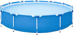 Piscină cu Cadru Metalic Family Idealstore Dimensiuni 366 X 76 Cm Include Supapă de Golire a Apei Capacitate Pompă de Filtrare 6503 L Material Pvc Metal Culoare Albastru Ideală pentru Veri Fierbinți