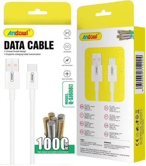 Andowl USB 2.0 Cable USB-C male - USB-C 1m Q-SJ608