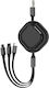 Ca-886 Retractable USB to Lightning / Type-C / micro USB Cable 1.1m