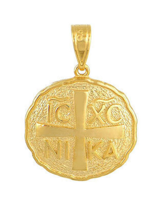 Ios Pendant Kids Talisman Double Sided Konstantinato made of Gold 9K FLUK1018