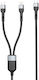 Regular Cablu USB la Type-C / Lightning cu mai multe porturi Negru 1m (40514)