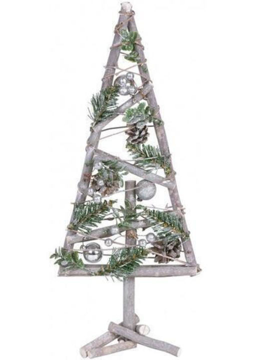 Decorațiune de Crăciun Lemn Braduleț 47cm. Argintiu