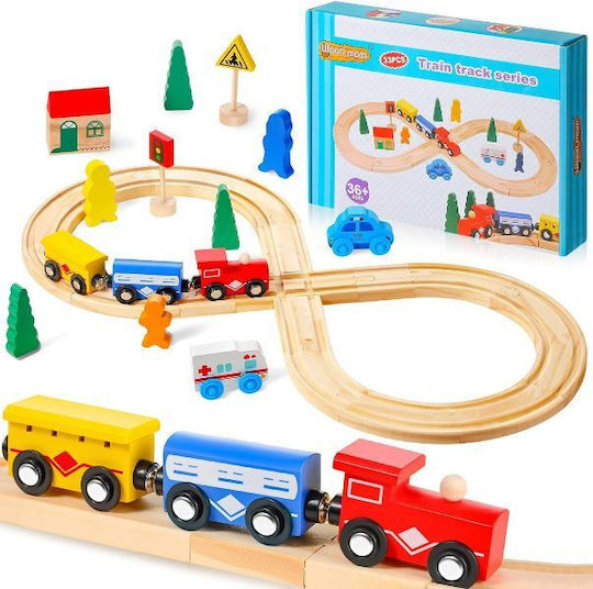 Magnetic Wagons Set with Train made of Wood for 3+ years+ Years