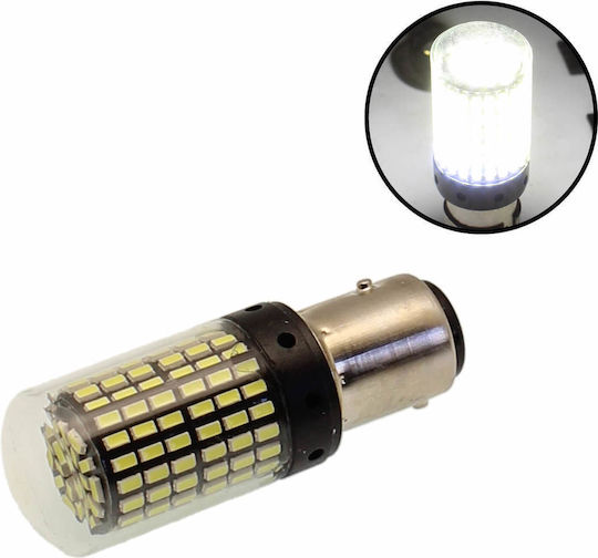 Биполярна LED Canbus крушка 1157 Bay15d 144 SMD 12-24V 2880lm 6000K студено бяло 1 брой OEM