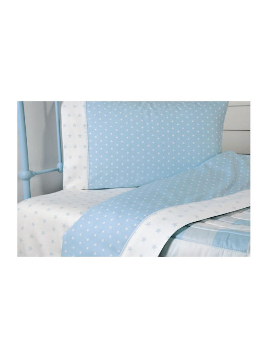 Down Town Home Kinder Kissenbezüge Set Baumwollsatin 52x75cm Blue