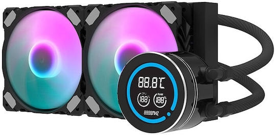 Darkflash DN-D240 AIO CPU Water Cooling with 2 120mm Fans and ARGB Lighting