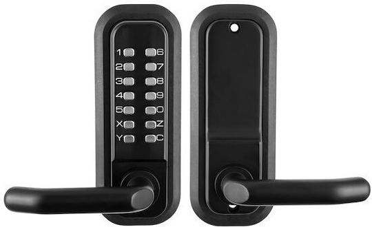Lacăt mecanic cu cod, fără baterii, impermeabil, pentru uși exterioare, zinc oțel inoxidabil 202,5 x 143 x 150 mm, negru