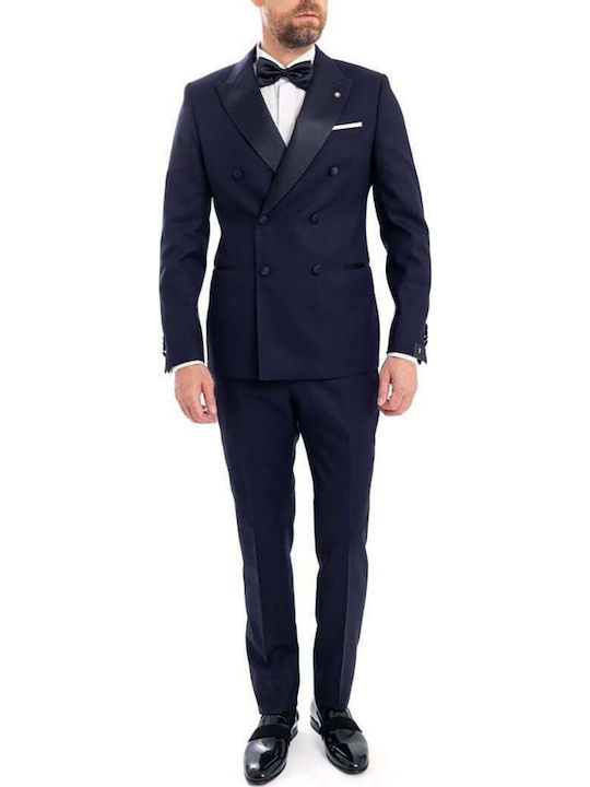 Costum Bărbați cu Croială Strâmtă Albastru