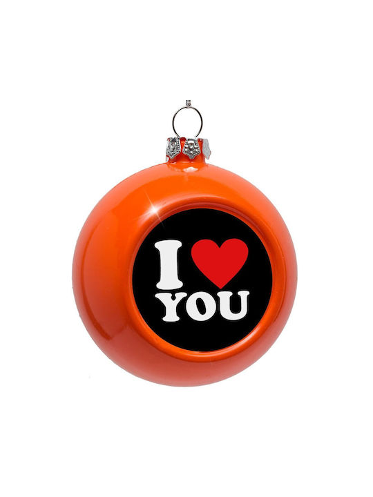I Love You Μπάλα Πλαστική Πορτοκαλί 8cm