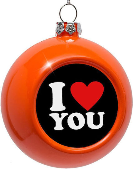 I Love You Hanging Ball Ornament Ornament Plastic Orange 8cm