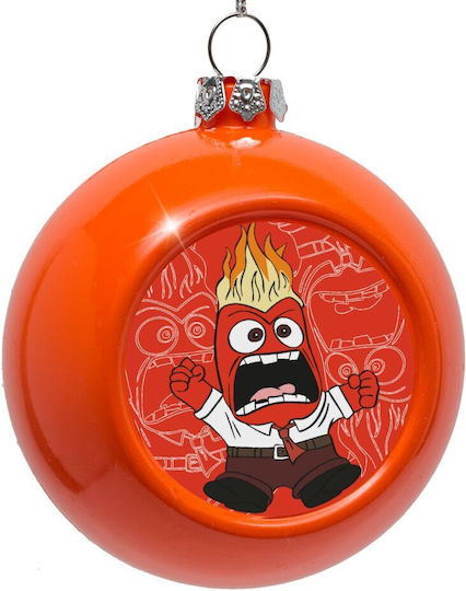 Inside Out Θυμός Hanging Ball Ornament Ornament Plastic Orange 8cm