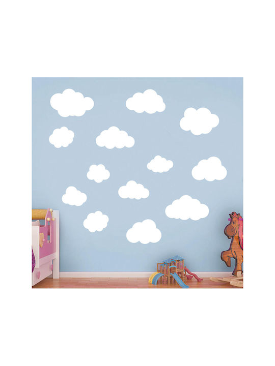 Kids Wall Sticker Set Magenta Clouds