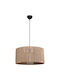 GloboStar Rattan Pendant Light Beige Boho with Socket E27 40x40x90cm