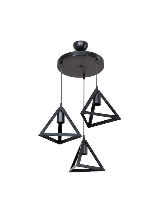 GloboStar Triangle Pendant Light Black with Soc...