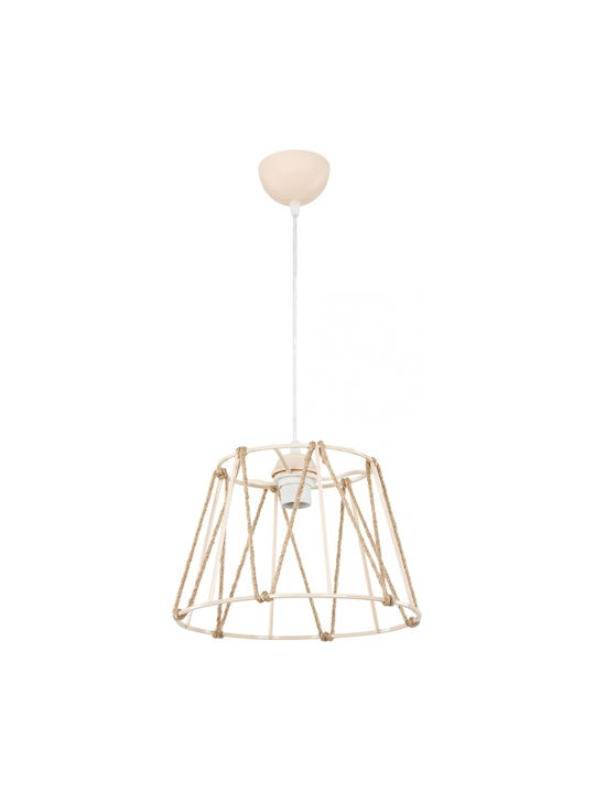 GloboStar Jute Hängelampe Beige mit Seil für Fa...
