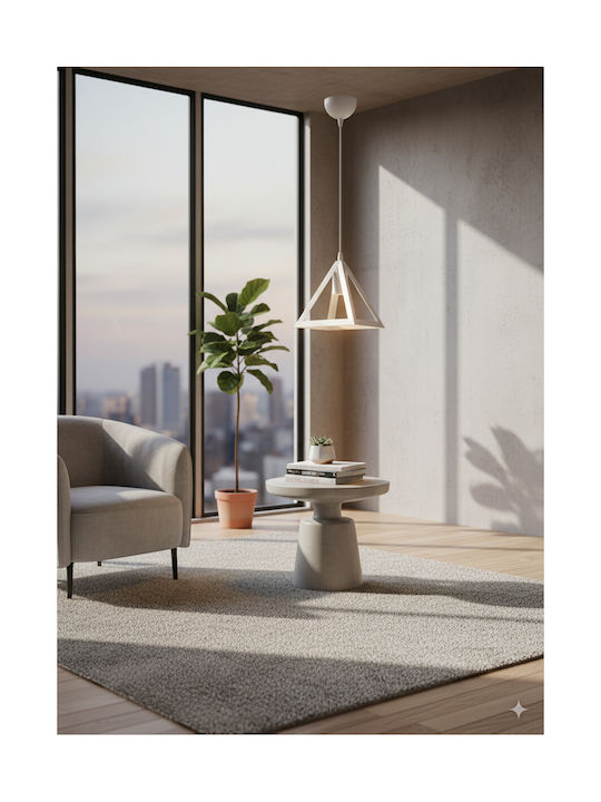 GloboStar Triangle Pendant Light White with Socket E27 24x24x86cm