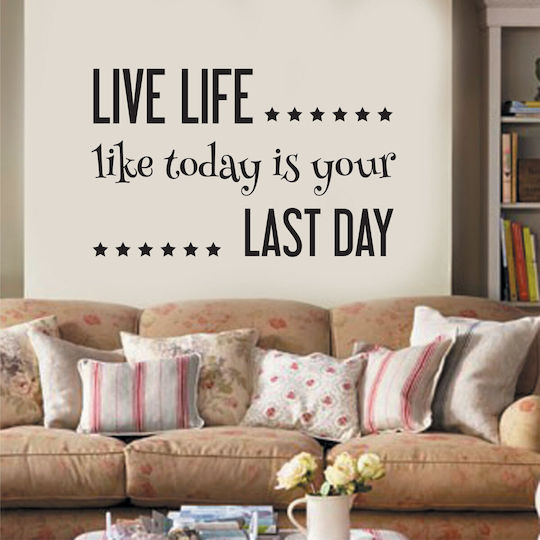 Autocolant Decorativ De Perete Live Life - 1 Buc 70x45cm Orafol