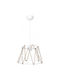 GloboStar Jute Hängelampe Weiß mit Seil für Fassung E27 30x30x75cm.