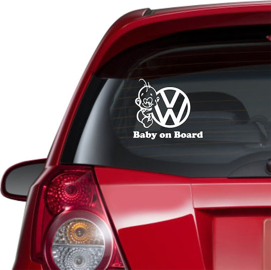Αυτοκόλλητο Αυτοκινήτου Volkswagen Baby On Board Μπλε