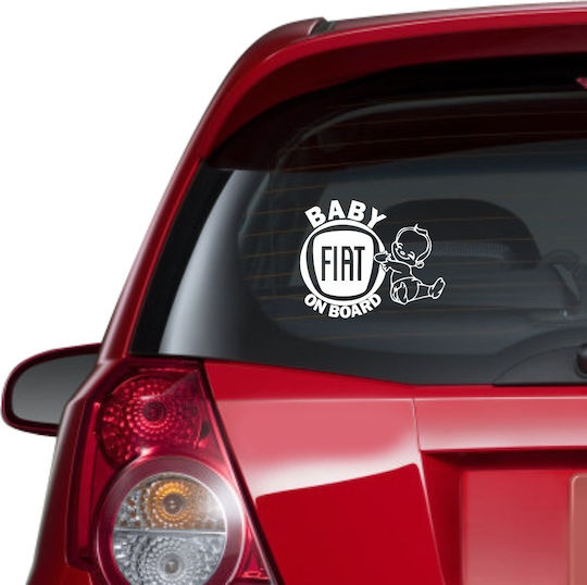 Fiat Baby an Bord Autoaufkleber Grün