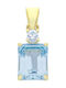 Mentzos Gold Stone Charm with Zircon Turquoise