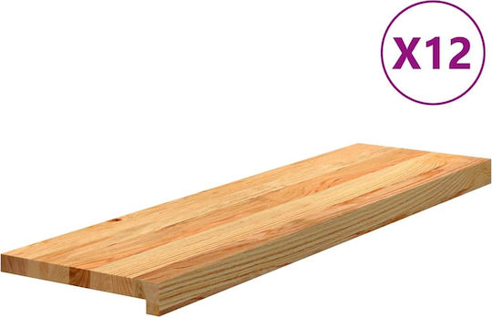 Vidaxl Treppenstufen 12 Stück Hellbraun 90x25x2 cm Eichenholz Braun